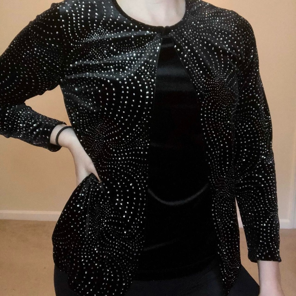 Elegant Black Sparkly Women's Blouse